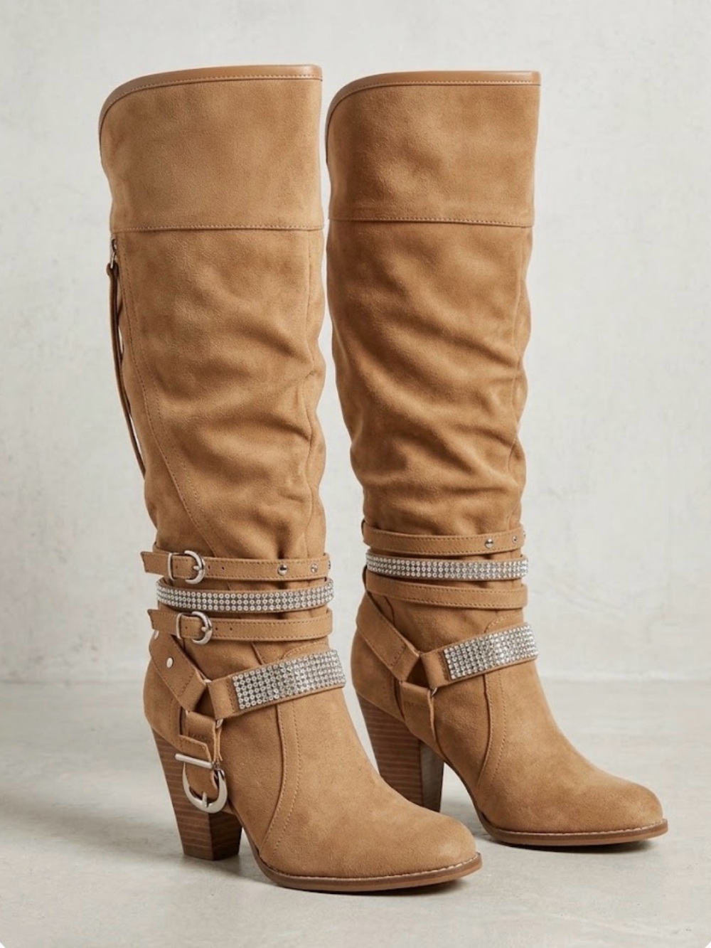 NOT RATED Stacey Knee-High Boots Women’s 6 Nude